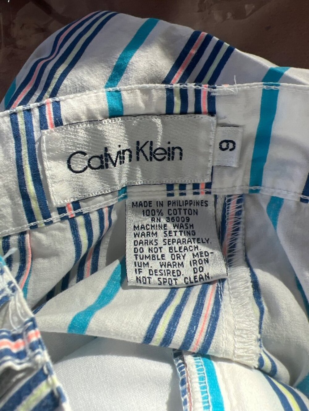 Vintage 80's Capri Pants Calvin Klein size 6 cotton - Picture 3 of 3
